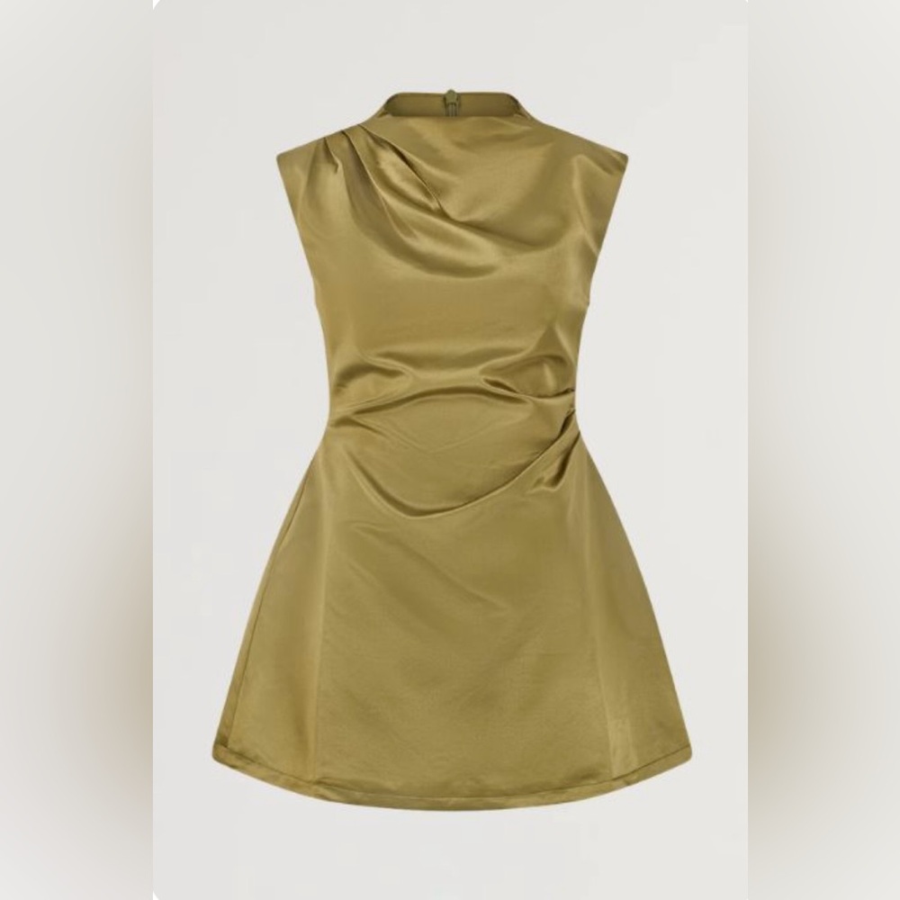 Odd muse olive green satin mini